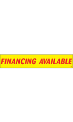 Rectangular Slogan Windshield Sticker - Red/Yellow - "Financing Available"