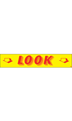 Rectangular Slogan Windshield Sticker - Red/Yellow - "Look"