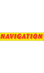 Rectangular Slogan Windshield Sticker - Red/Yellow - "Navigation"