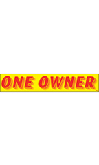 Rectangular Slogan Windshield Sticker - Red/Yellow - "One Owner"