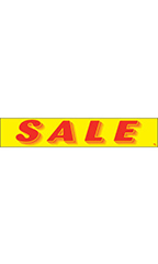 Rectangular Slogan Windshield Sticker - Red/Yellow - "Sale"