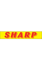Rectangular Slogan Windshield Sticker - Red/Yellow - 'Sharp"