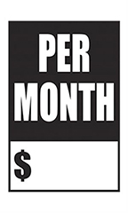 Quick Sale Stickers - Black - "Per Month"