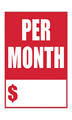 Quick Sale Stickers - Red - "Per Month"