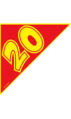 Corner Windshield Year Stickers - Red/Yellow - "20"