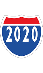Interstate Sign Windshield Stickers - "2020"