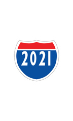 Interstate Sign Windshield Stickers - "2021"