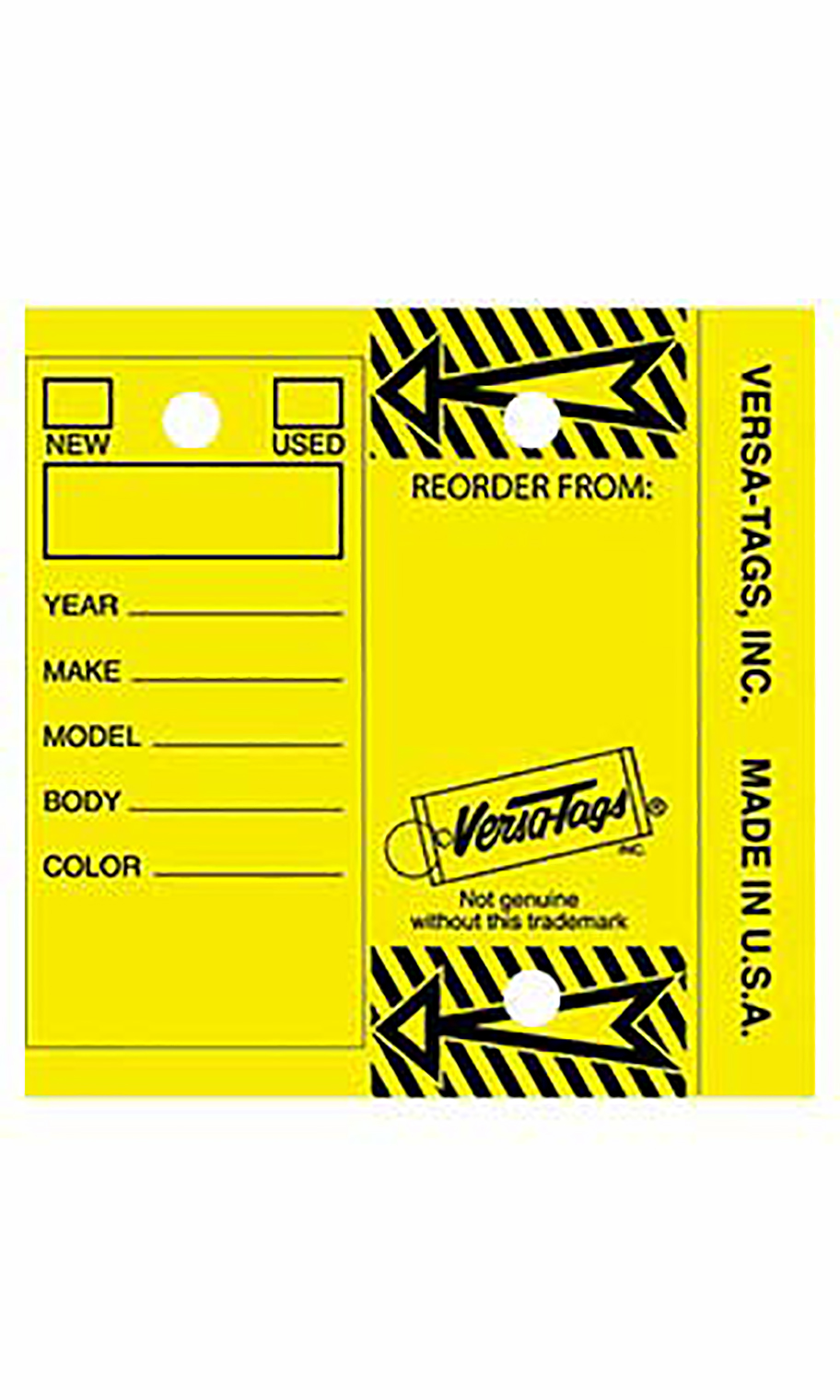 Yellow Laminated Key Tags SSW Dealer Supply