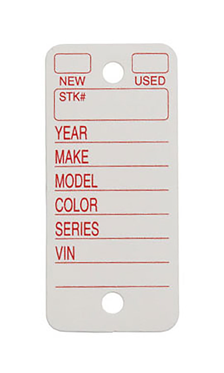White Poly Key Tags SSW Dealer Supply