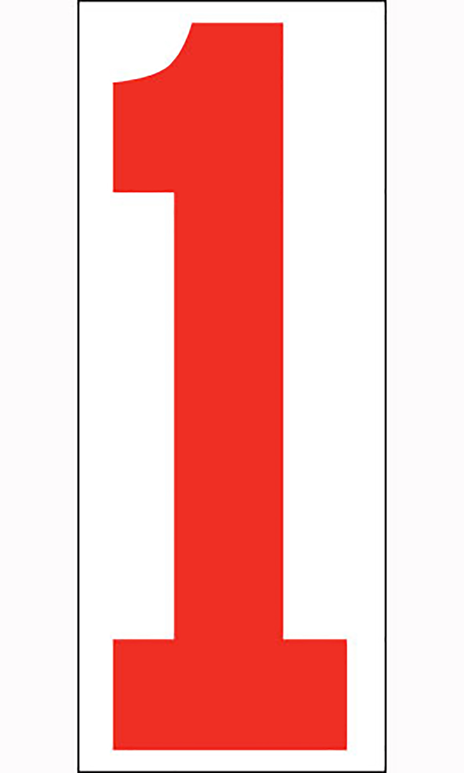 5 1/2" Windshield Numbers & Symbols Red/Wht "1" SSW Dealer Supply