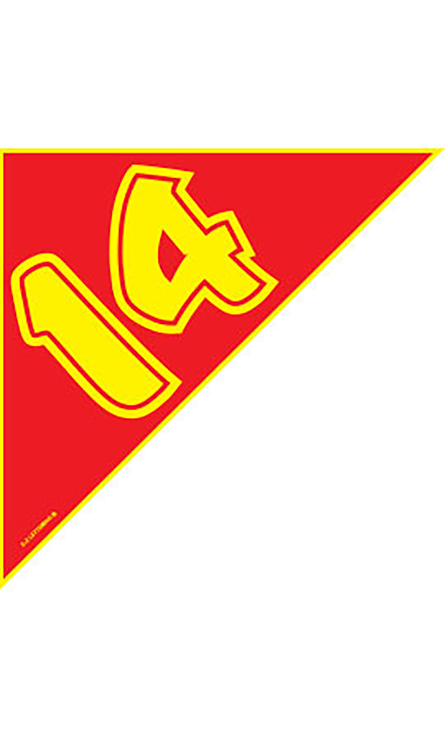 Corner Windshield Year Stickers Red/Yellow "14" SSW Dealer Supply