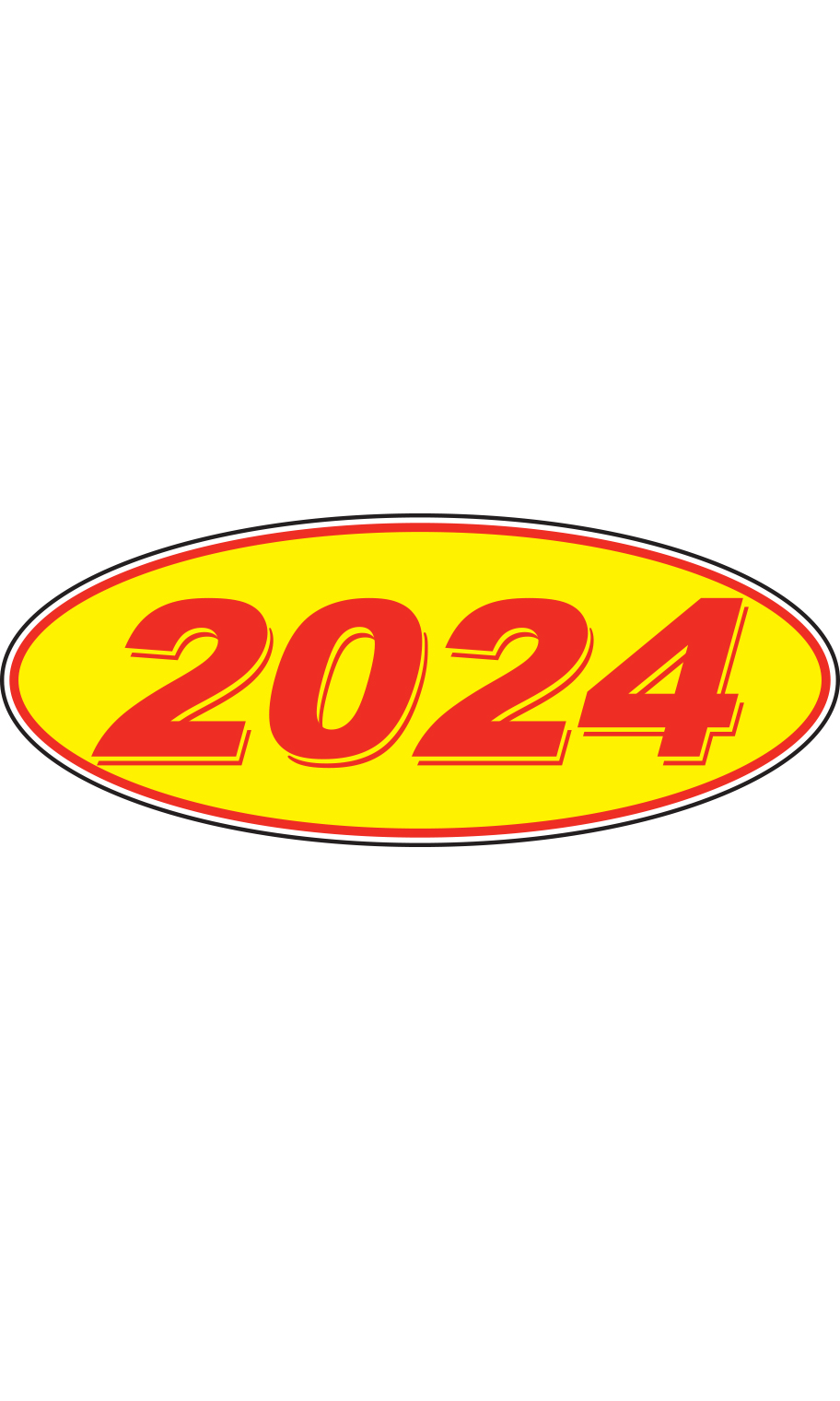 2024 Oval Windshield Year Stickers Red Yellow SSW Dealer   03224 Z 