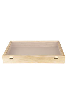 36 inch Portable Natural Pine Wood Countertop Display Case