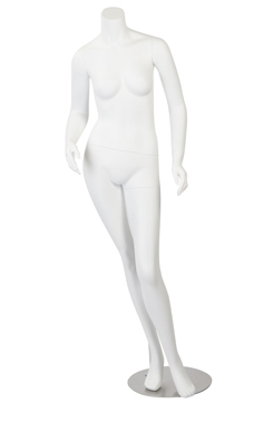White Cameo Fiberglass Headless Posing Mannequins - Female