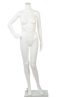 Female Headless White Plastic Mannequin- Bent Arm