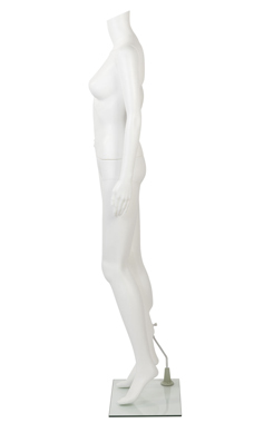 Female Headless White Plastic Mannequin- Bent Arm