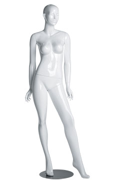 Female Glossy White Cameo Fiberglass Mannequin