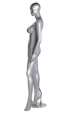 Female Silver Cameo Fiberglass Mannequin with Head