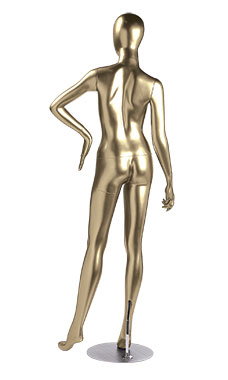 Female Gold Fiberglass Mannequin w/ Egg Head