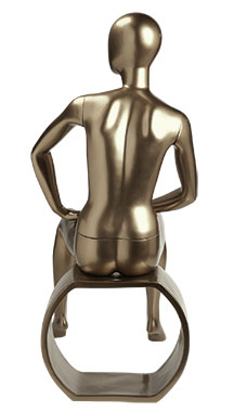 Female Gold Sitting Fiberglass Mannequin