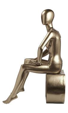 Female Gold Sitting Fiberglass Mannequin