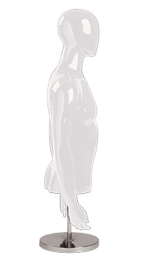 Male Glossy White ½ Body Mannequin