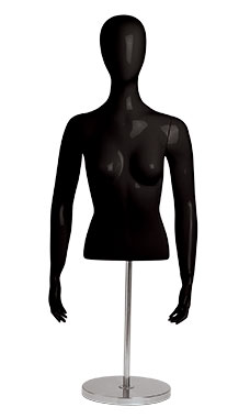 Female Glossy Black ½ Body Mannequin