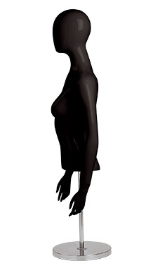 Female Glossy Black ½ Body Mannequin
