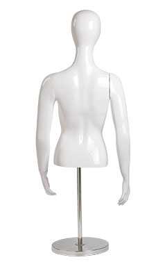 Female Glossy White ½ Body Mannequin