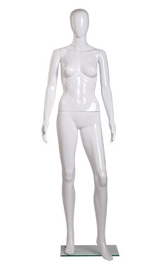 Female Glossy White Plastic Mannequin Pose 1