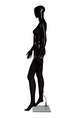 Female Glossy Black Plastic Mannequin Pose 1