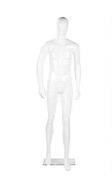 Male Glossy White Plastic Mannequin Pose 1