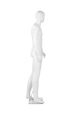 Male Glossy White Plastic Mannequin Pose 1
