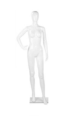 Female Glossy White Plastic Mannequin Pose 2