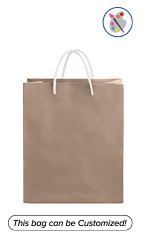 Medium Kraft Premium Folded Top Paper Bags White Rope Handles