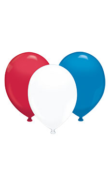 17" Latex Balloons - Red/White/Blue Assortment