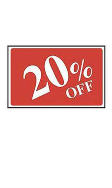 Red 20% Off Sale Sign - White Font