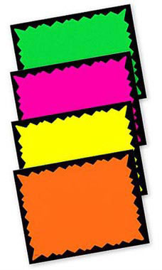 5½" x 7" Blank Single Sign Cards - Multi-Colored