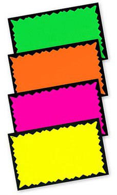 7" x 11" Blank Single Sign Cards - Multi-Colored