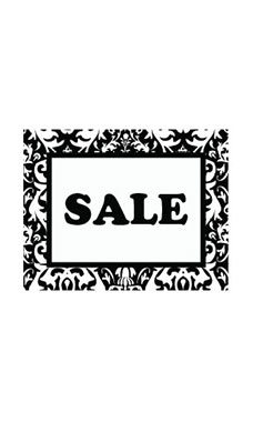 Small Boutique Black Damask Sign Cards