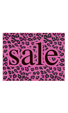 Large Boutique Pink Leopard Sign Cards
