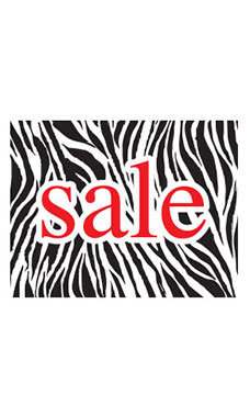 Large Boutique Black & White Zebra Sign Cards
