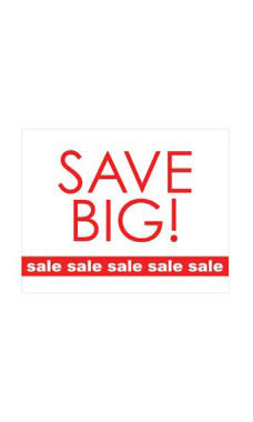 Small Save Big - Sale, Sale, Sale Sign Card
