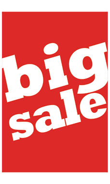 Large Vertical Big Sale Sign Card