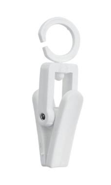 White Plastic Swivel Clips With Rings