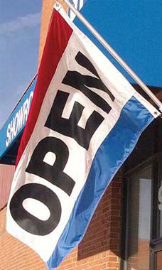 Open Flag Double Sided - Red, White, & Blue