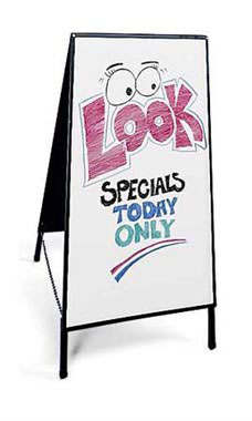 Sidewalk A-Frame Double Sided Message Board Panels with Two 4 Letter Sets 41H x 21W 