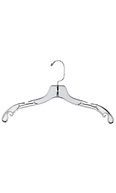 Economy 17 inch Clear Plastic Dress Hangers - Case of 20
