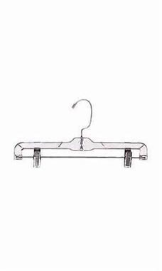 Medium Weight 14 inch Clear Plastic Skirt and Pants Hangers