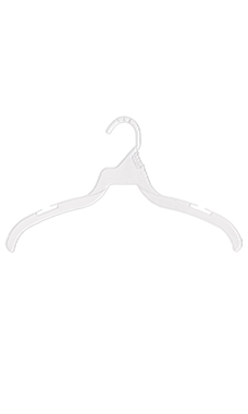 White Plastic Economy Dress Hangers - Sloped Shoulders